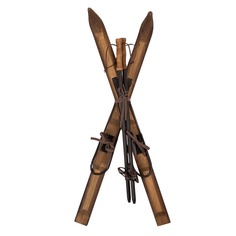 [5H0721] Decoratie ski's (2) + skistokken (2) 24x10x90 cm