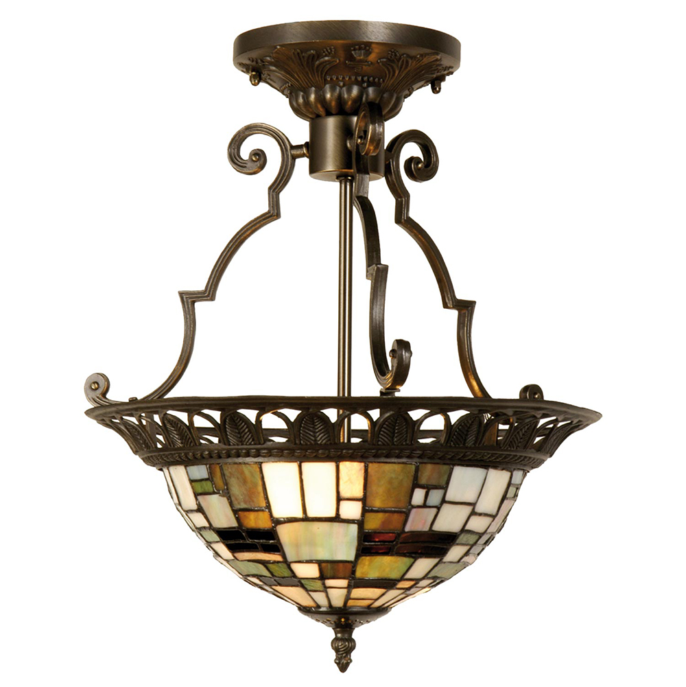 [5LL-5328] Plafondlamp Tiffany Ø 37x41 cm E14/max 2x40W