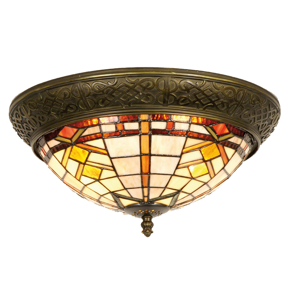 [5LL-5349] Plafondlamp Tiffany Ø 38x19 cm E14/max 2x40W
