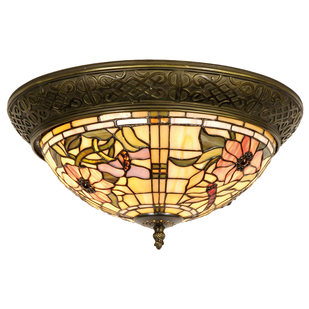 [5LL-5350] Plafondlamp Tiffany Ø 38x19 cm E14/max 2x40W