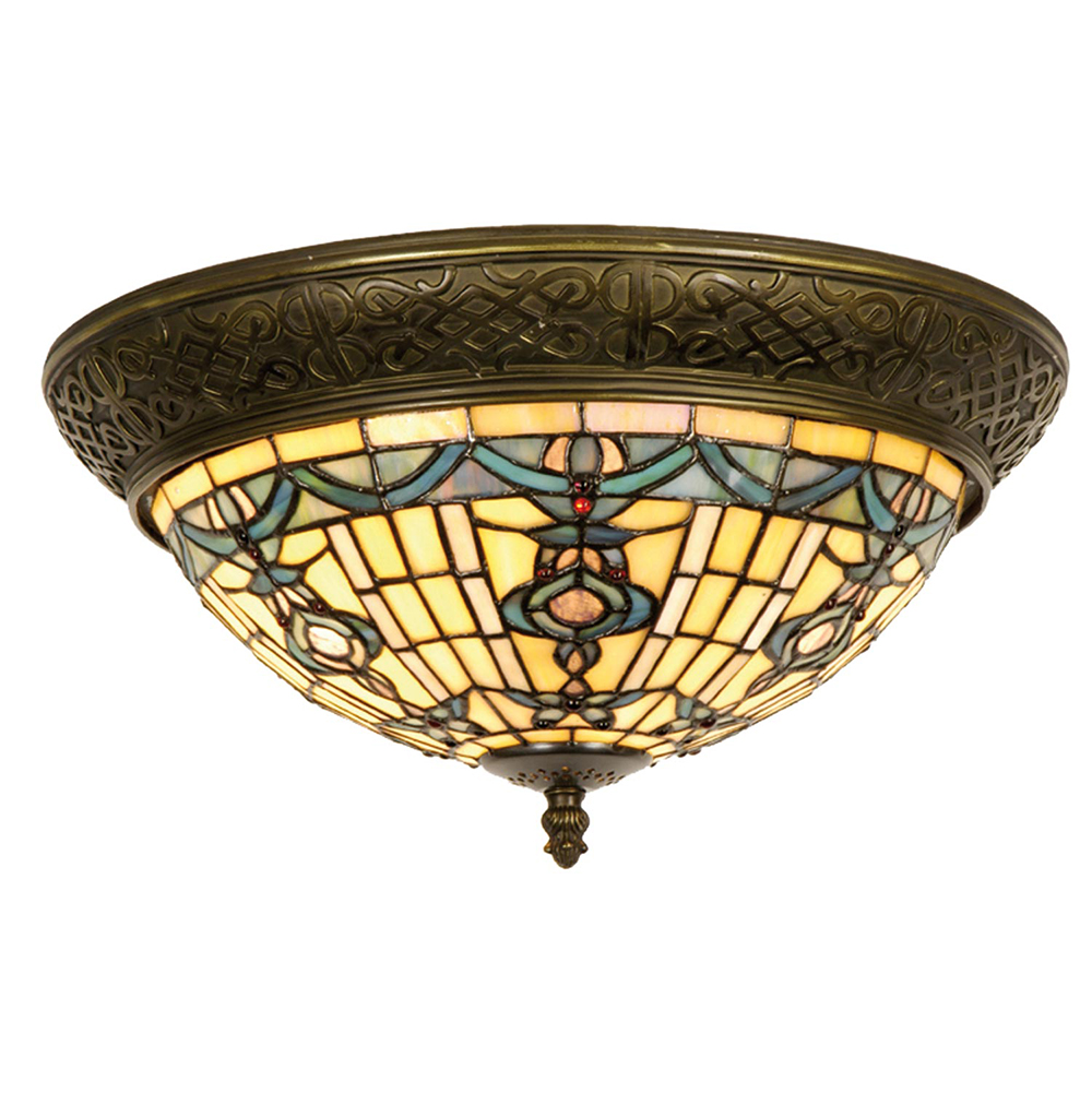 [5LL-5351] Plafondlamp Tiffany Ø 38x19 cm E14/max 2x40W