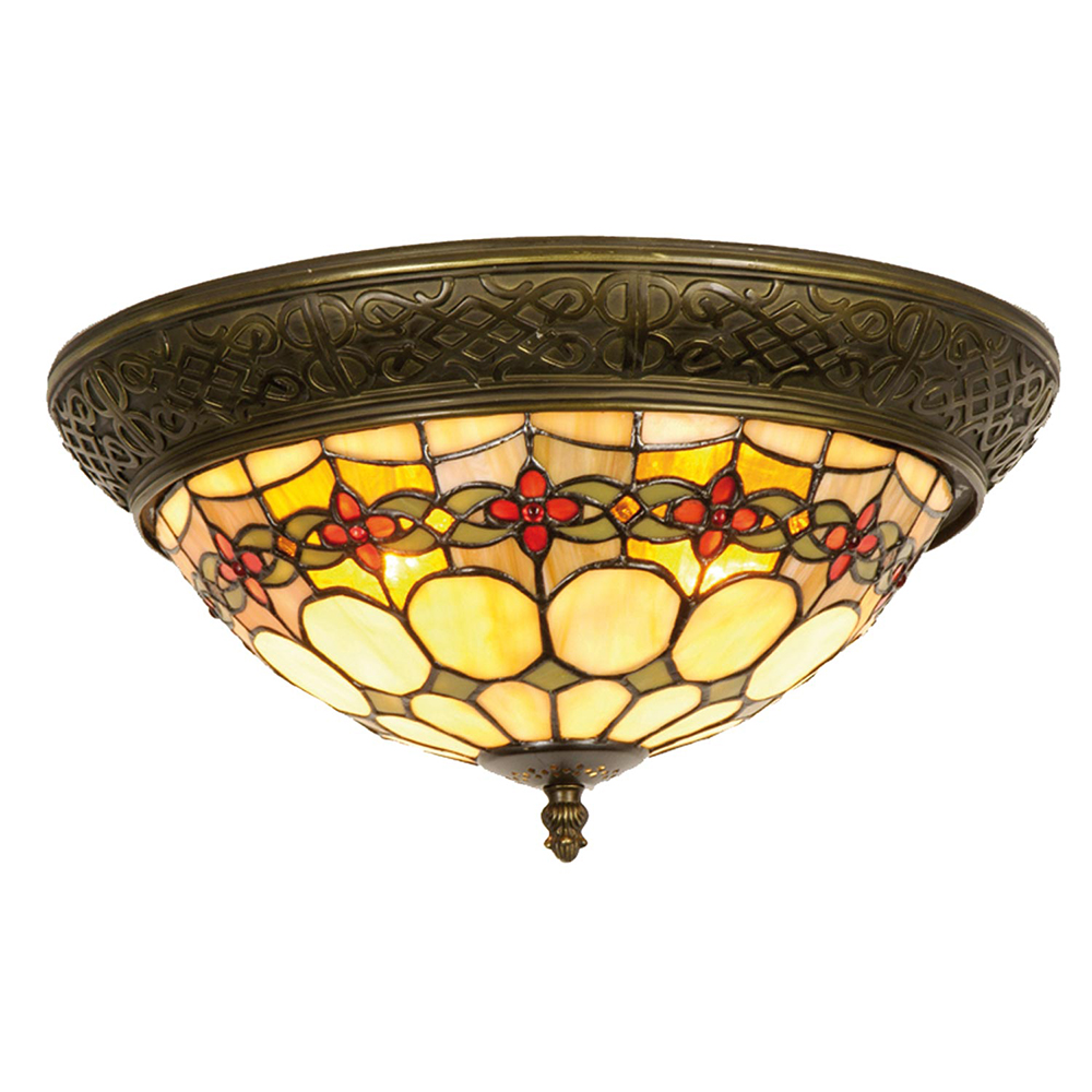 [5LL-5355] Plafondlamp Tiffany Ø 38x19 cm E14/max 2x40W