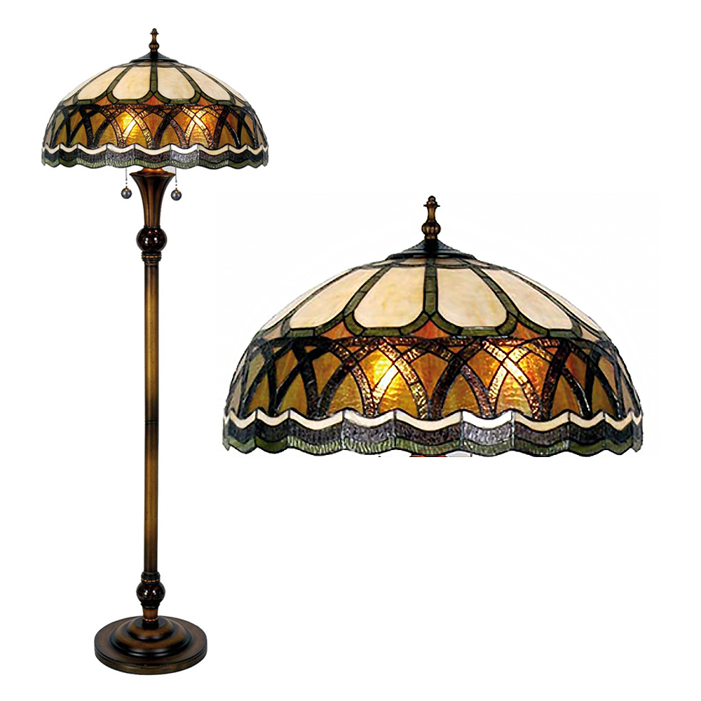 [5LL-5449] Vloerlamp Tiffany Ø 56x164 cm E27/max 3x60W