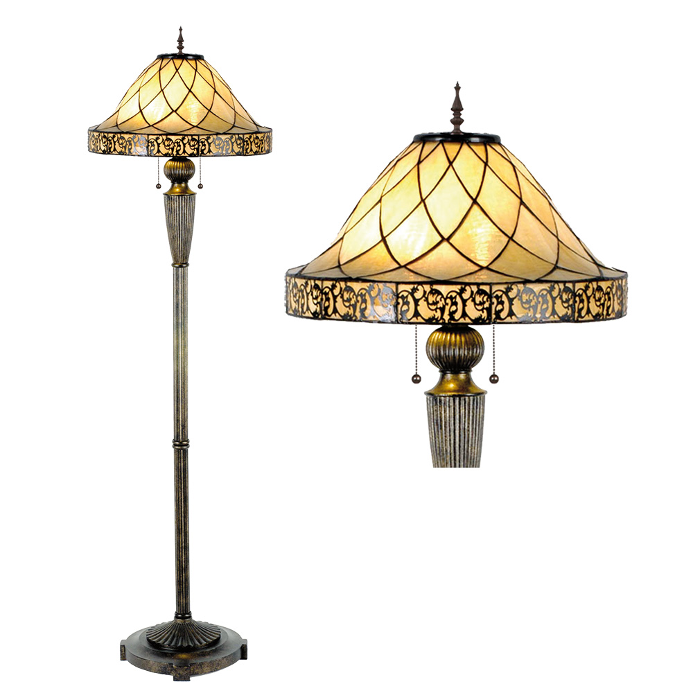 [5LL-5613] Vloerlamp Tiffany Ø 46x168 cm E27/max 2x60W