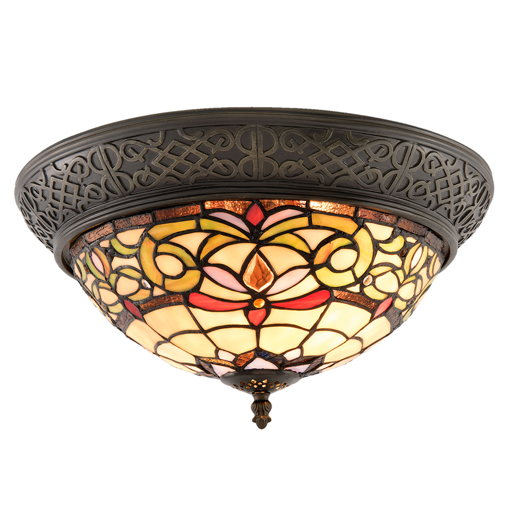 [5LL-5909] Plafondlamp Tiffany Ø 38x20 cm E14/max 2x40W