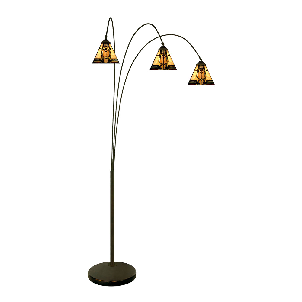 [5LL-6321] Vloerlamp Tiffany 91x50x200 cm E27/max 3x60W