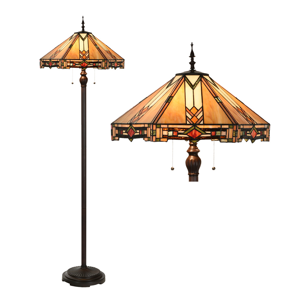 [5LL-6324] Vloerlamp Tiffany Ø 50x161 cm E27/max 2x60W