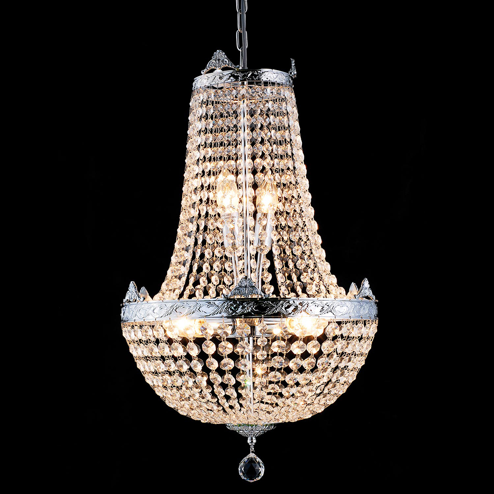 [5LL-CR45] Kroonluchter 6 lichts Ø 40x70/184 cm E14/max 6x40W