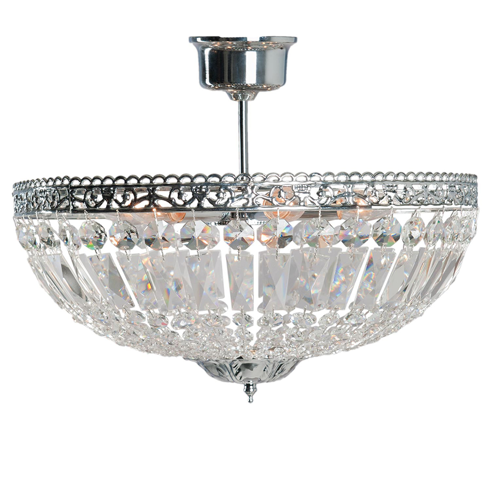 [5LL-CR97] Plafondlamp kristal 6 lichts Ø 47x38 cm E14/max 6x40W