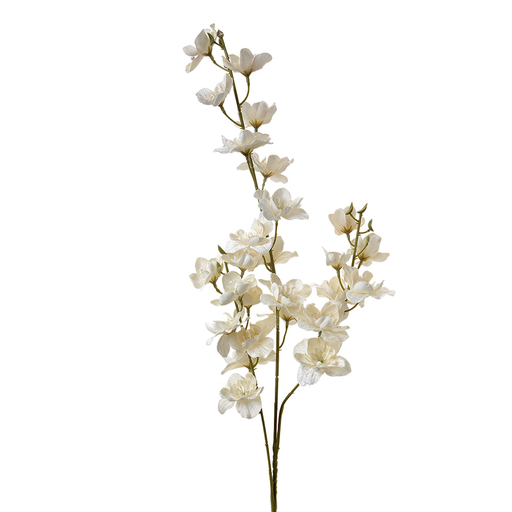 [5PL0114W] Decoratie tak met bloemen 10x10x110 cm