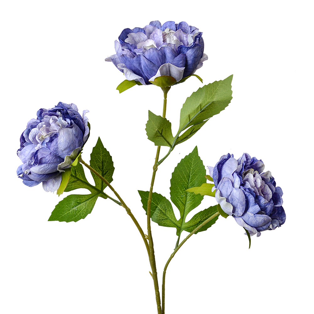 [5PL0166BL] Decoratie tak met bloemen 12x8x80 cm