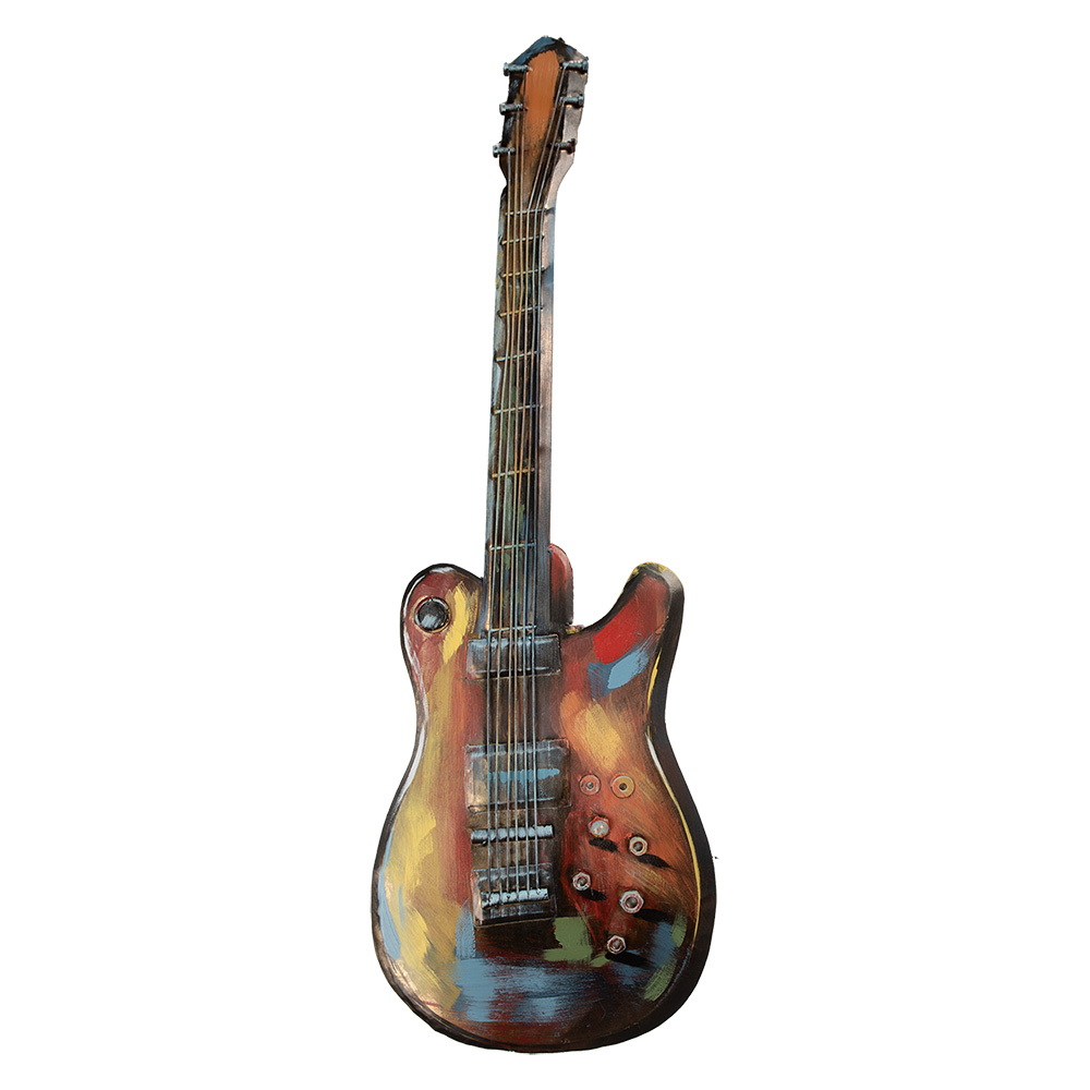 [5WA0206] Wanddecoratie gitaar 28x2x83 cm