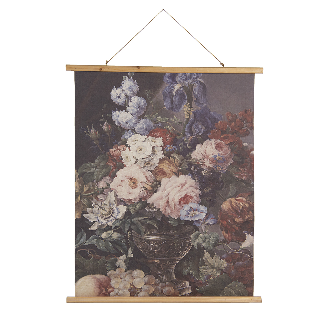 [5WK0039] Wandkaart met bloemen 80x2x100 cm