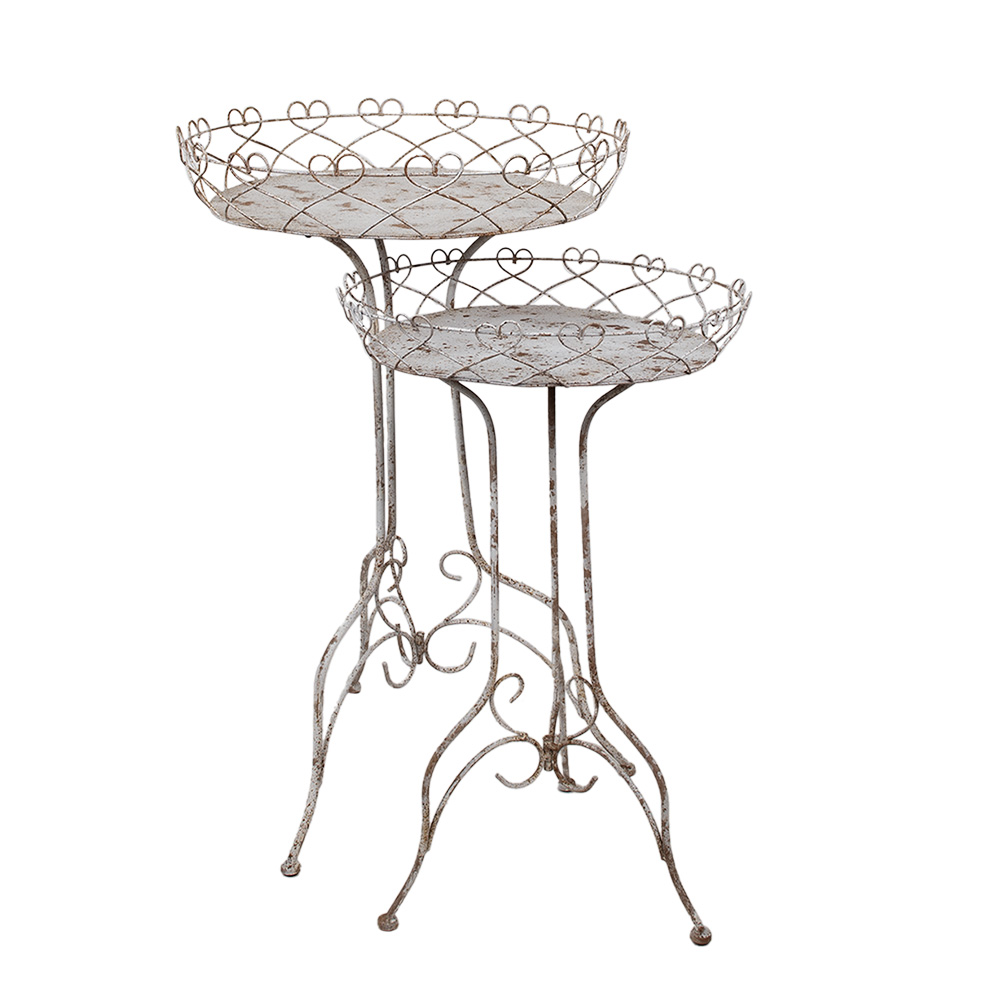 [5Y1239] Plantentafeltje (2) Ø 52x84/ Ø 42x66 cm