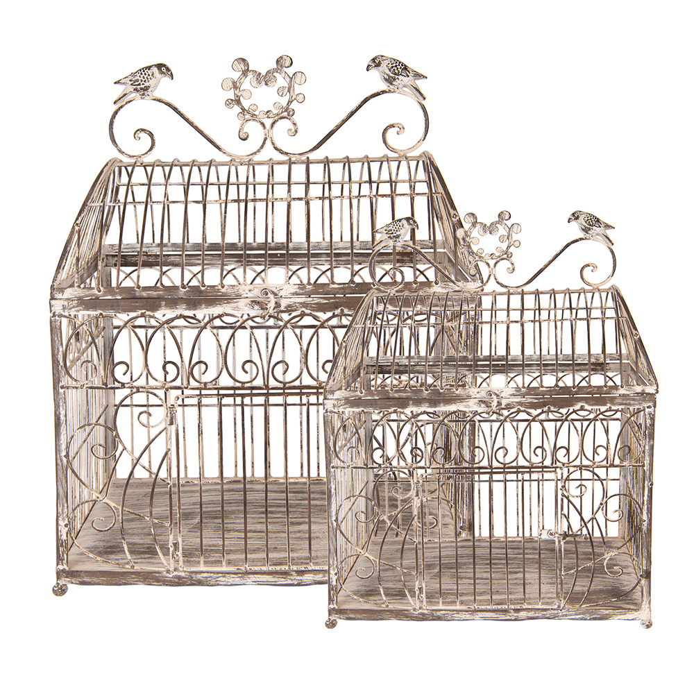 [5Y1340] Decoratie vogelkooi (2) 43x29x56 / 35x25x41 cm