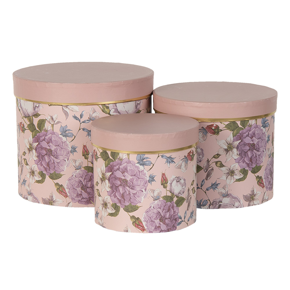 [64742] Hoedendoos (3) Ø 20x17 / Ø 17x15 / Ø 14x13 cm