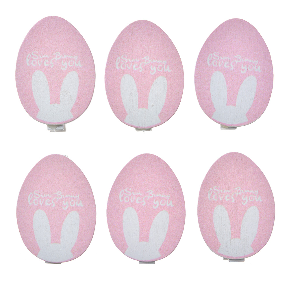 [65642] Knijper met ei (set van 6) 3x1x5 cm