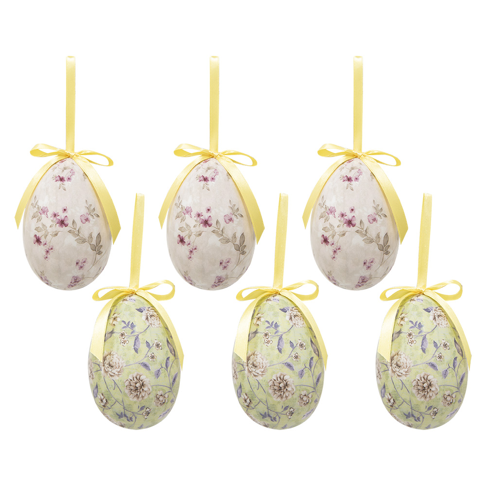 [65910] Decoratie hanger ei (set 6) Ø 7x10 cm