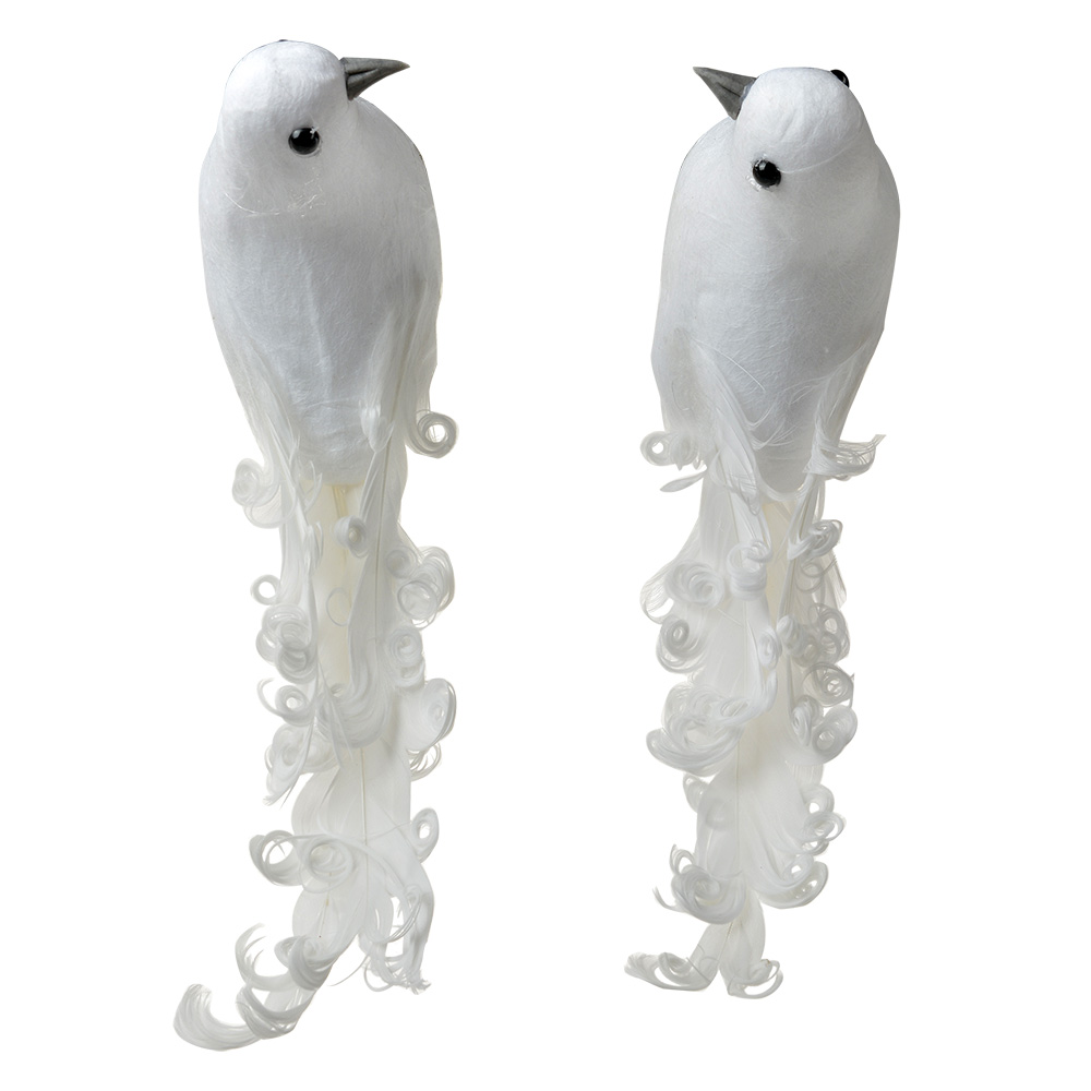 [66144] Decoratie vogel (set van 2) 19x9x10 cm