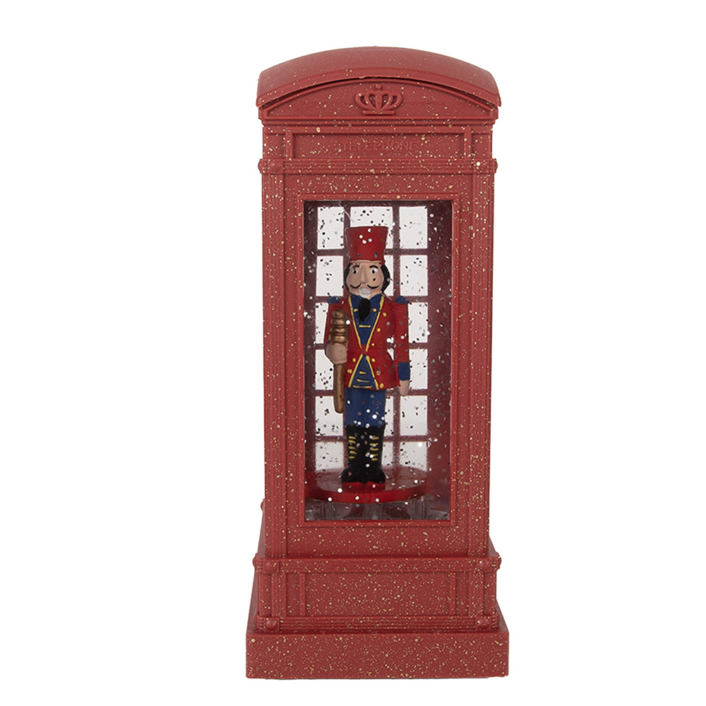 [66412] Decoratie telefooncel met notenkraker 9x9x21 cm / 3xAAA