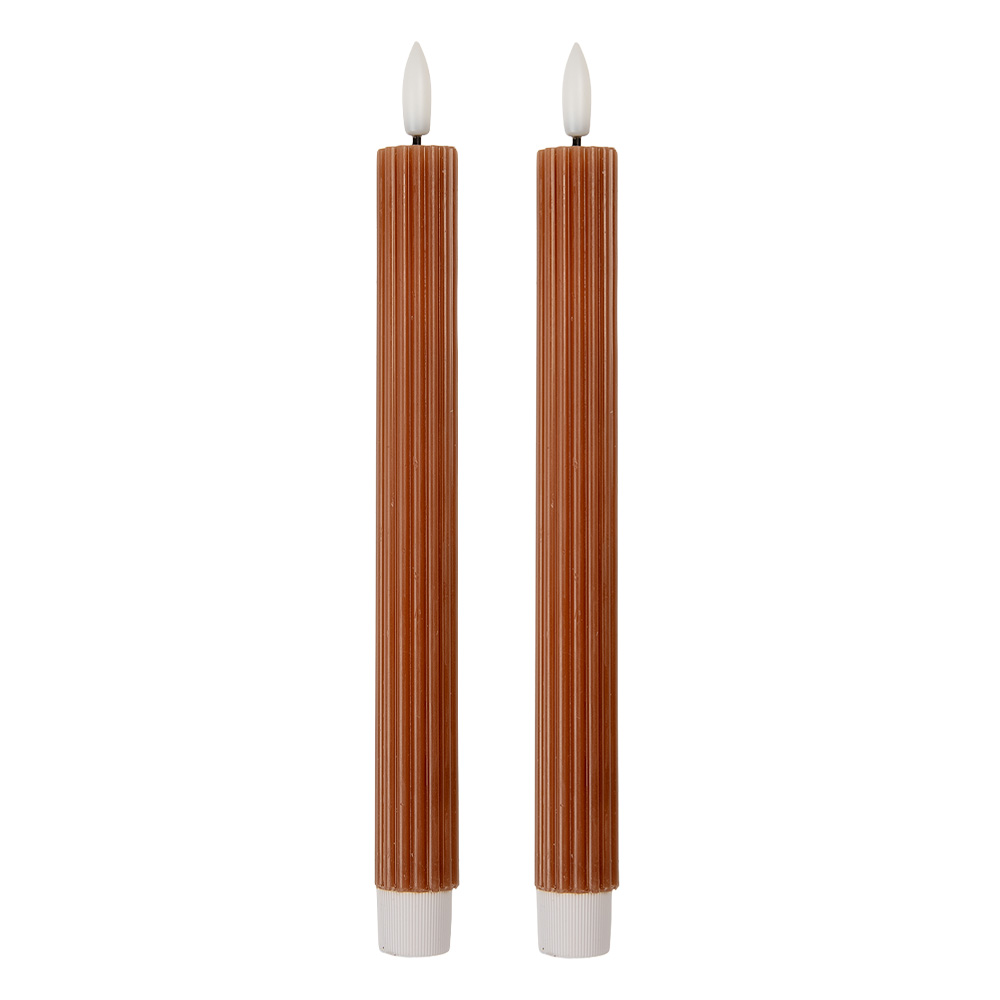 Kaars met LED set van 2 Ø 2x25 cm / 2xAAA