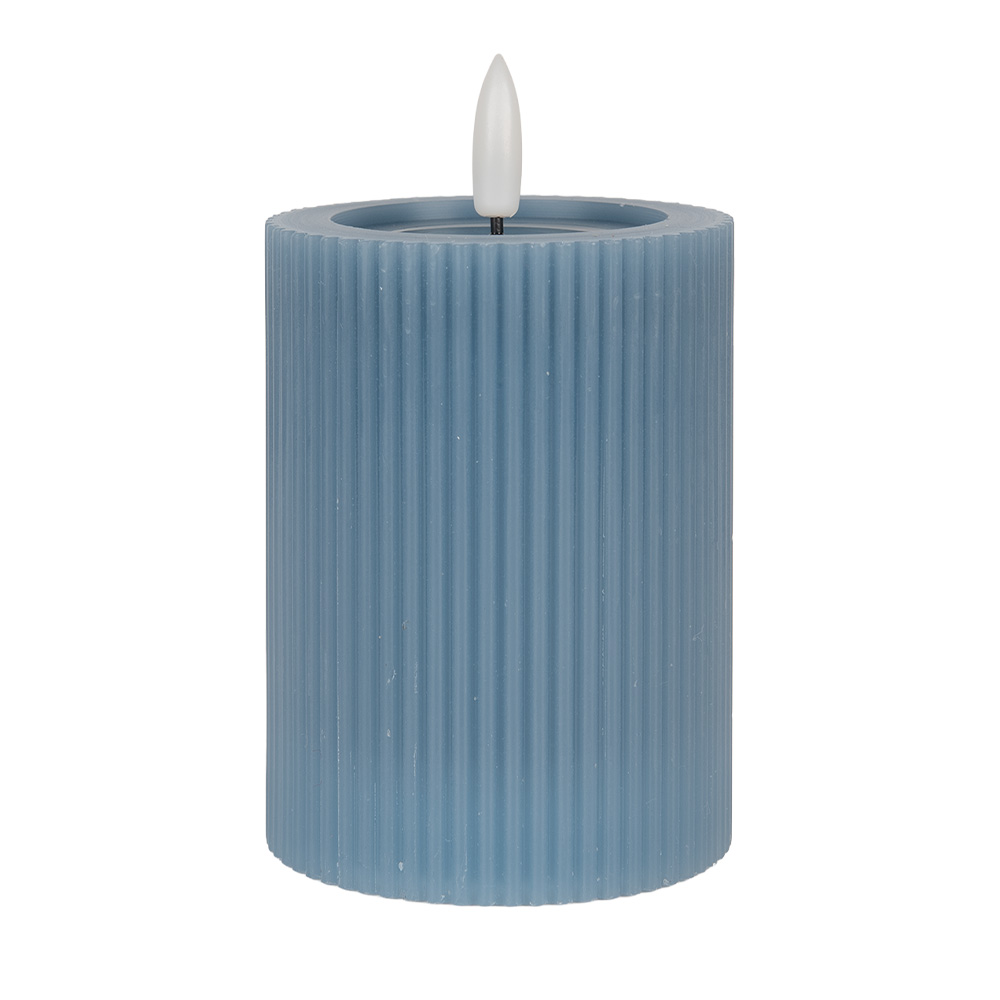 [6CA0003BL] Kaars met LED Ø 8x13 cm / 2xAA