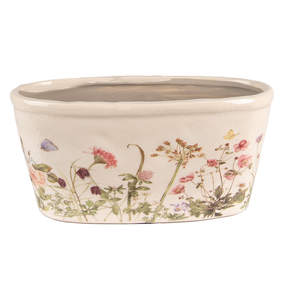 [6CE1557L] Decoratie bloempot 27x13x14 cm