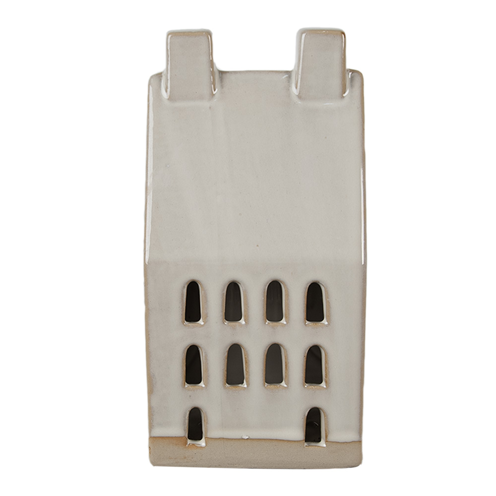 [6CE1591M] Decoratie huisje met LED 8x6x15 cm