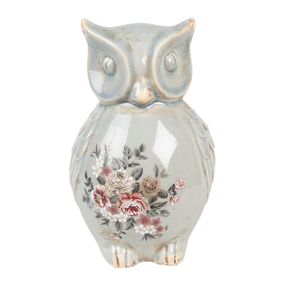 [6CE1967L] Decoratie uil 13x12x22 cm
