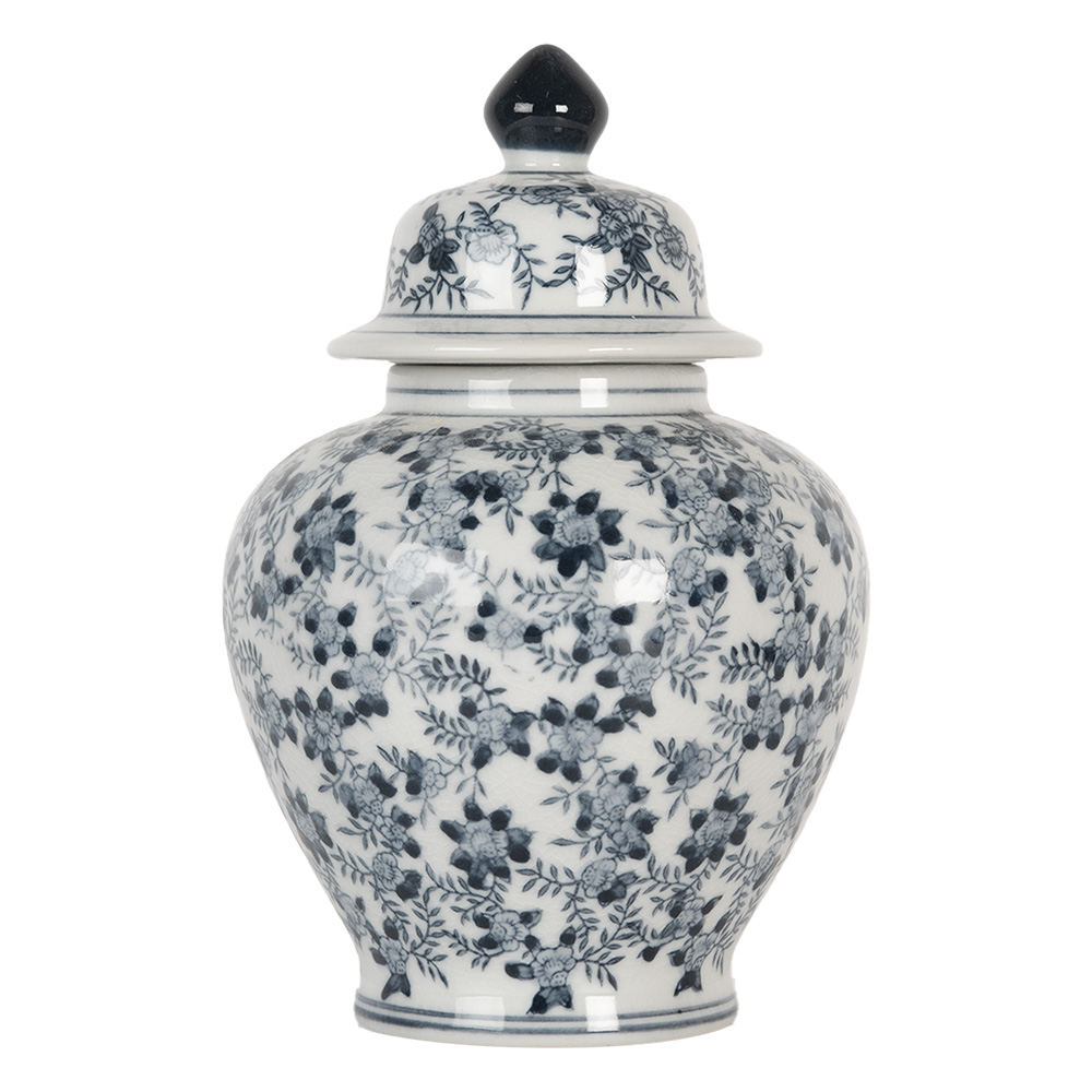 Decoratie pot met deksel Ø 14x21 cm