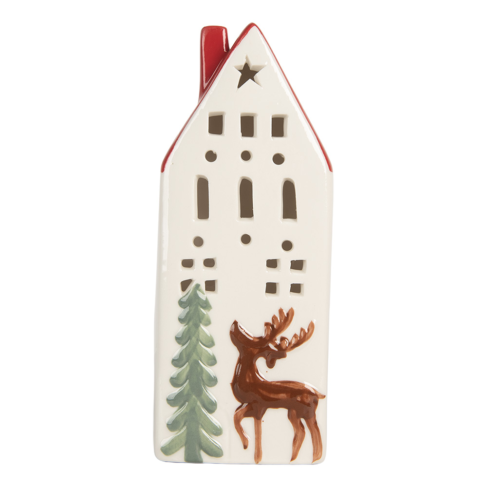 [6CE2177L] Decoratie huisje met LED 7x6x19 cm