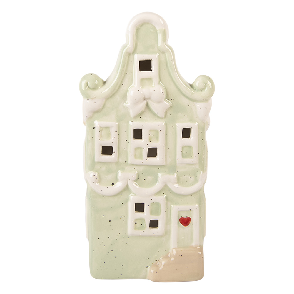 [6CE2219GR] Decoratie huisje LED 11x9x22 cm