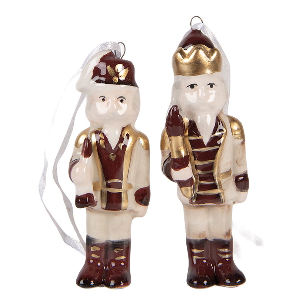 [6CE2261] Decoratie hanger notenkraker (set van2) 3x3x10 cm