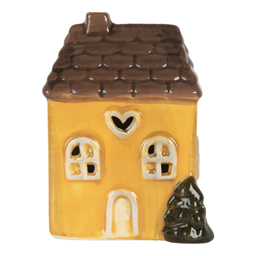 Decoratie huisje met LED 7x6x10 cm