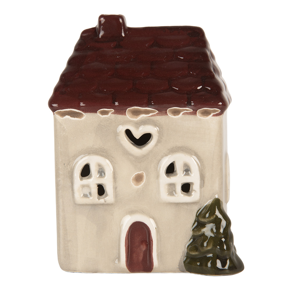 [6CE2269] Decoratie huisje met LED 7x6x10 cm