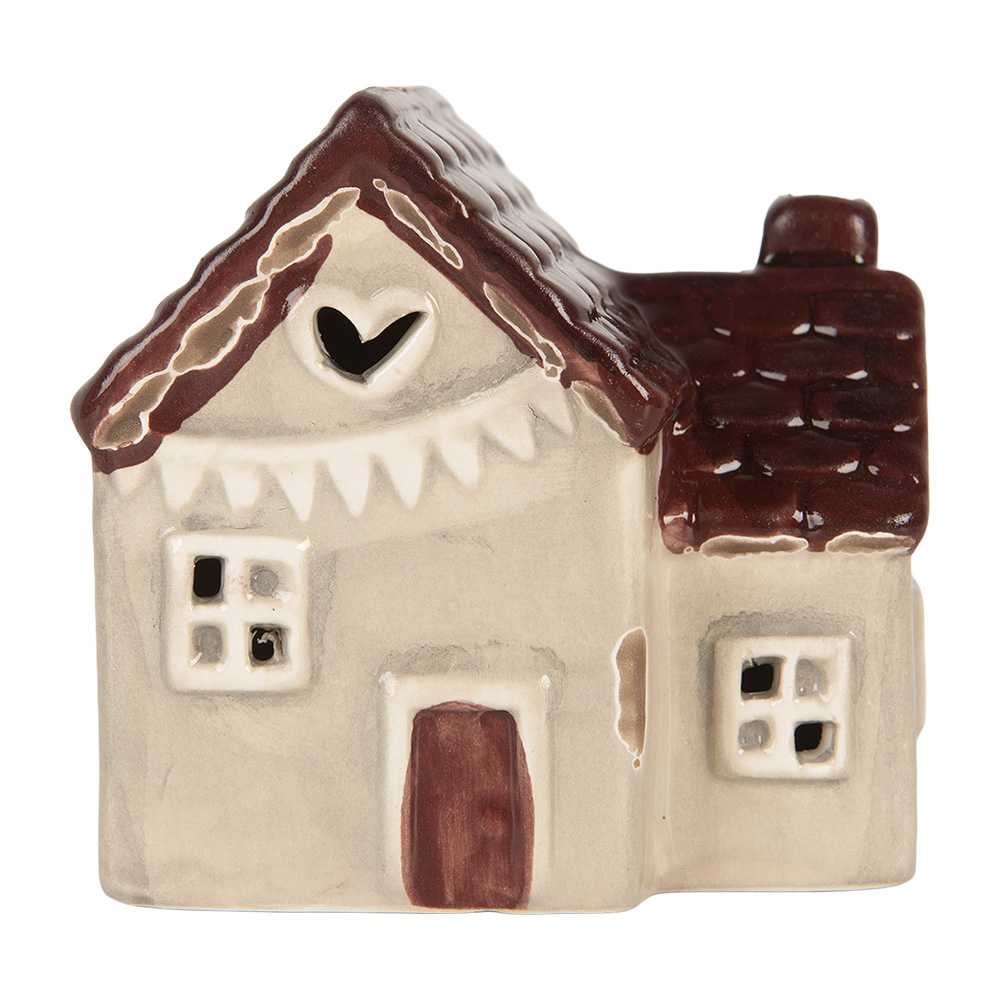 [6CE2271] Decoratie huisje met LED 8x6x8 cm