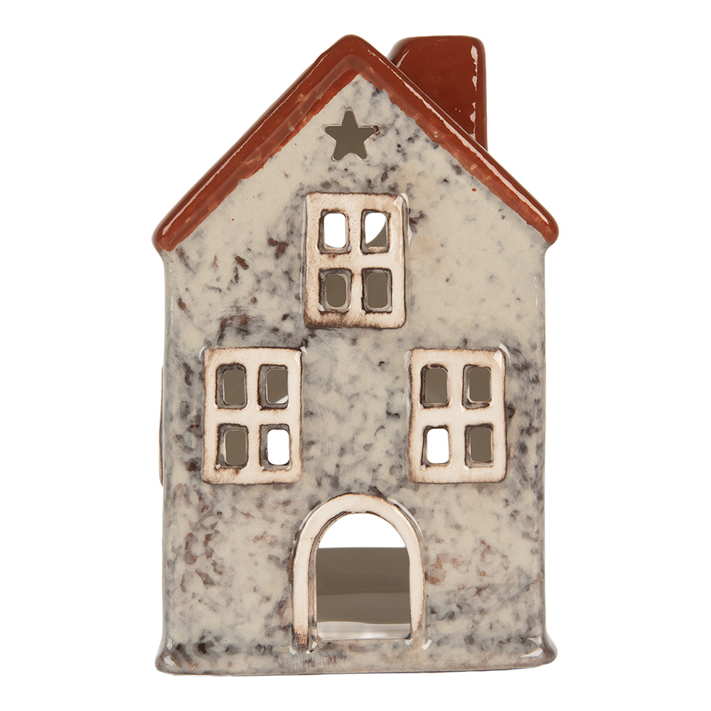 [6CE2284] Waxinelichthouder huisje 8x7x13 cm
