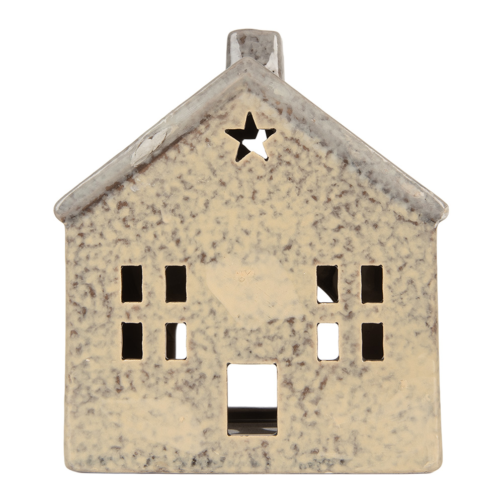 Waxinelichthouder huisje 13x8x15 cm