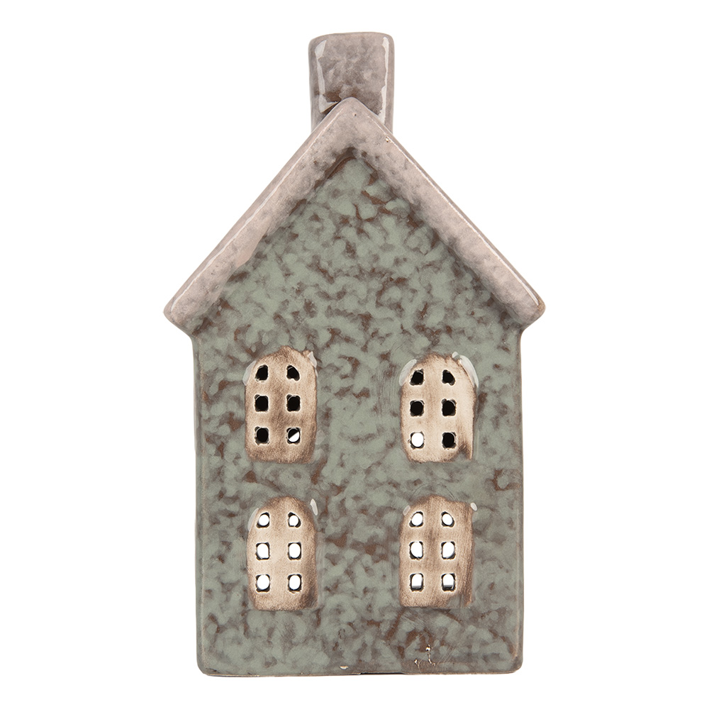 [6CE2292] Waxinelichthouder huisje 8x7x14 cm