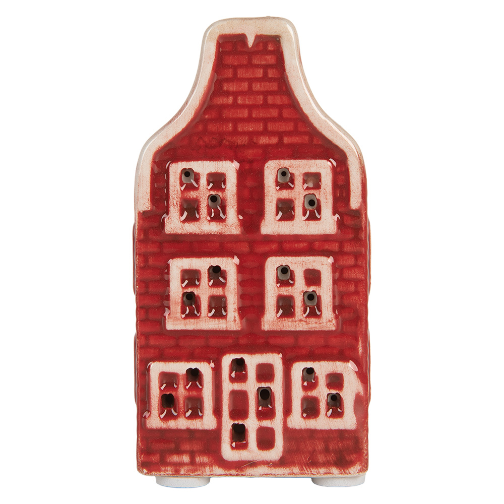 [6CE2297] Decoratie huisje met LED 4x4x8 cm