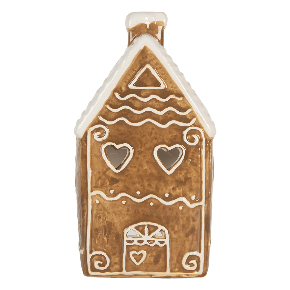 Waxinelichthouder huisje 11x9x21 cm