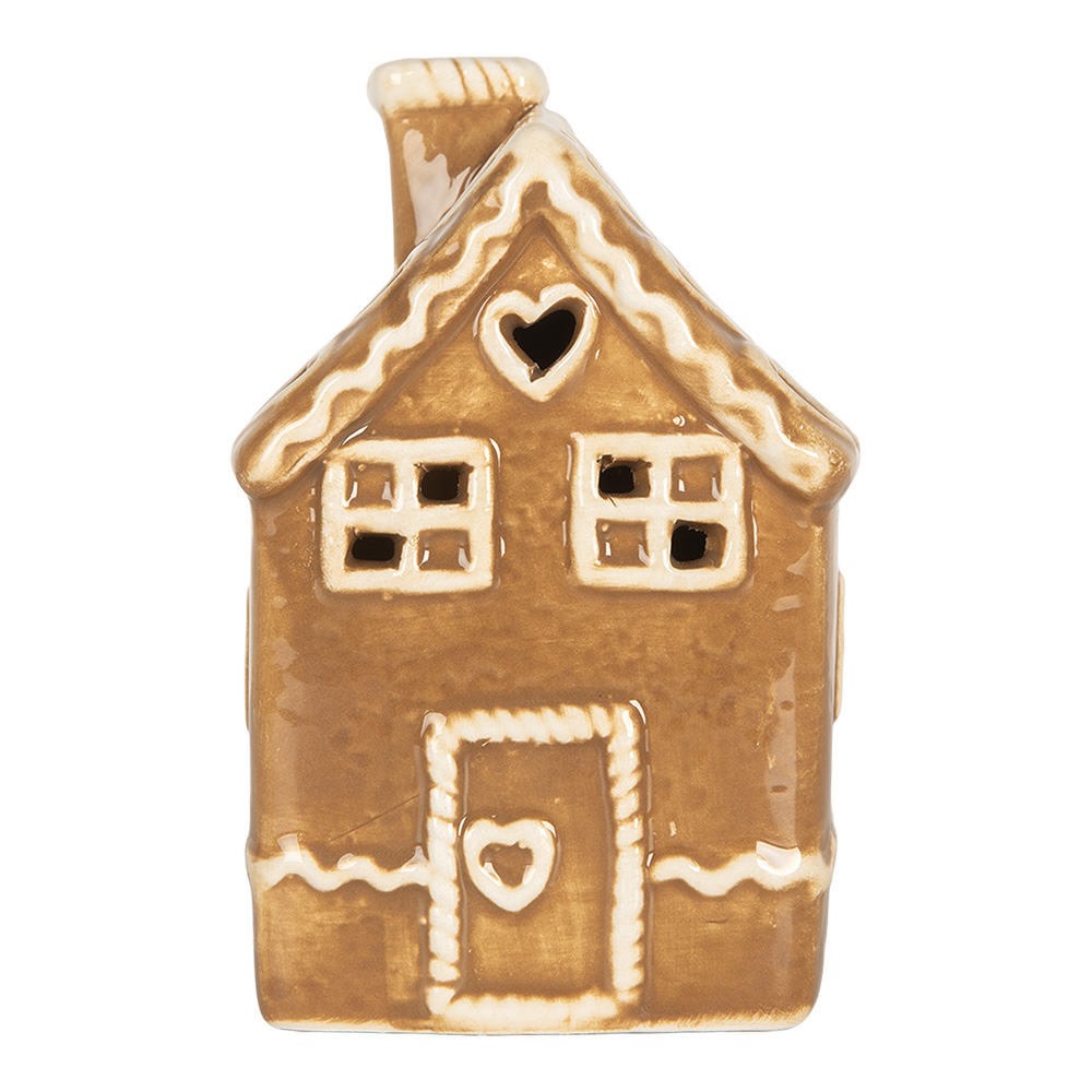 Decoratie huisje met LED 7x7x11 cm