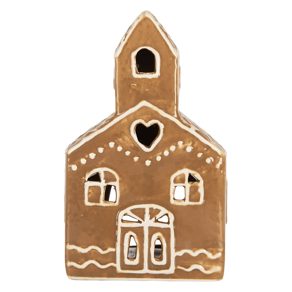 [6CE2335] Waxinelichthouder huisje 10x10x16 cm