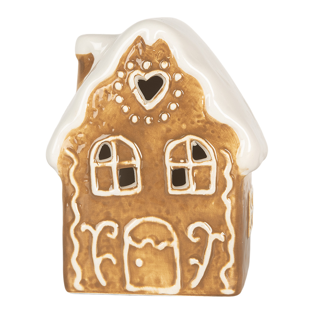 Decoratie huisje met LED 8x6x11 cm