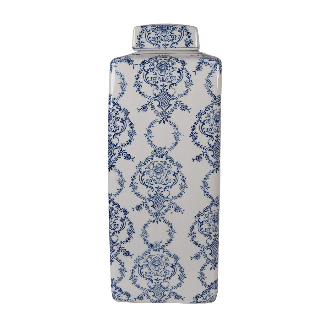 [6CE2388L] Decoratie pot met deksel 16x16x41 cm