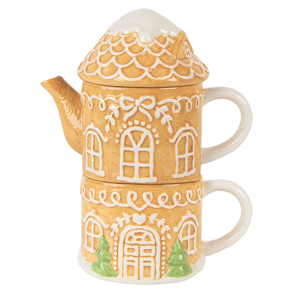 [6CETE0213] Theepot met mok 19x12x23 cm / 550 ml / 450 ml