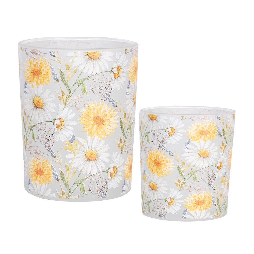 [6GL4956] Waxinelichthouder (2) Ø 7x8 / 10x13 cm