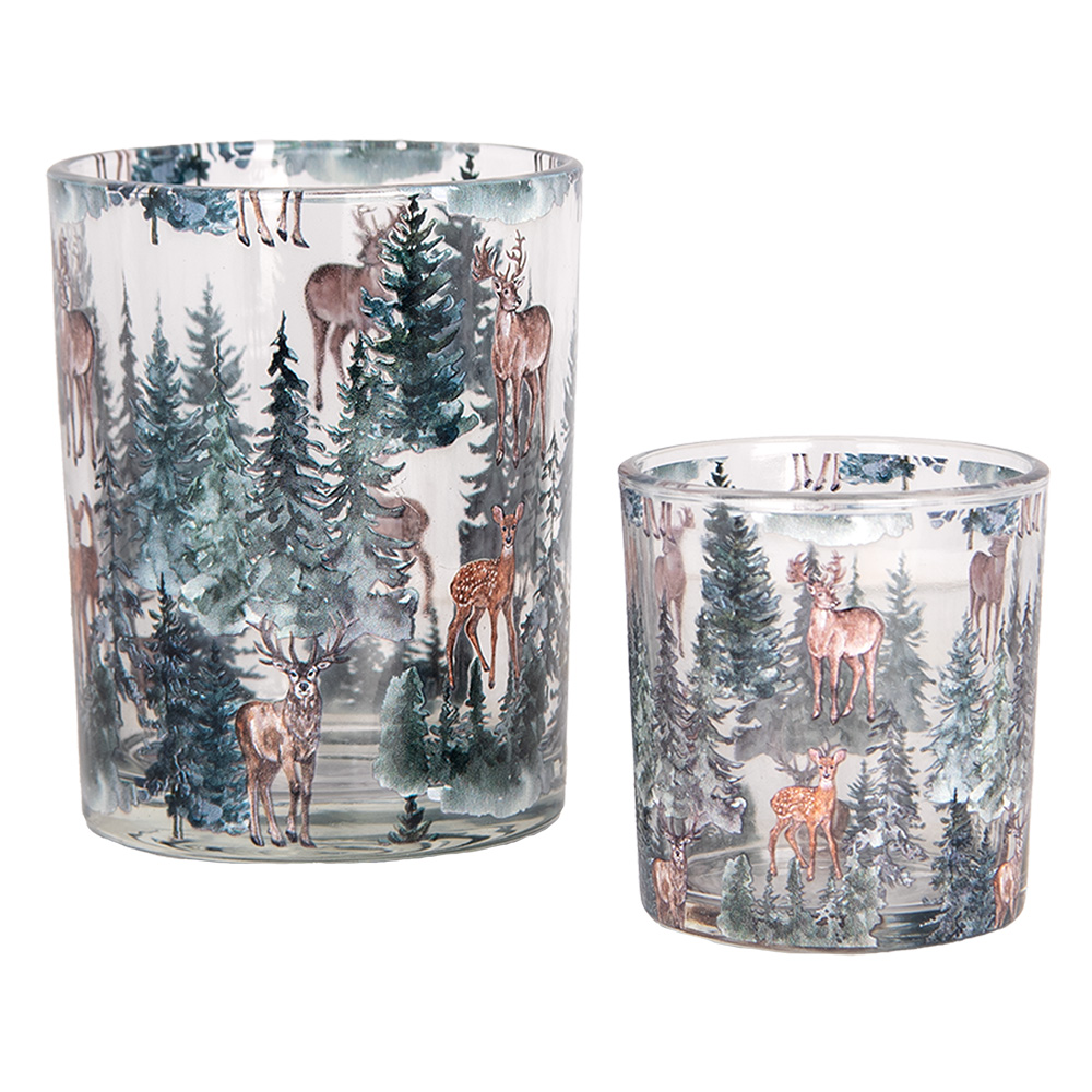 [6GL4960] Waxinelichthouder (2) Ø 7x8 / 10x13 cm