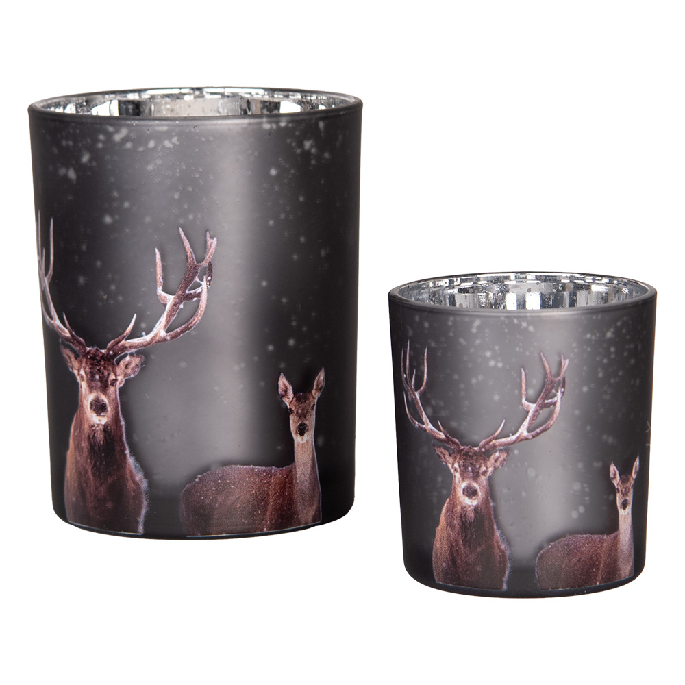 [6GL4980] Waxinelichthouder (2) Ø 7x8 / 10x13 cm