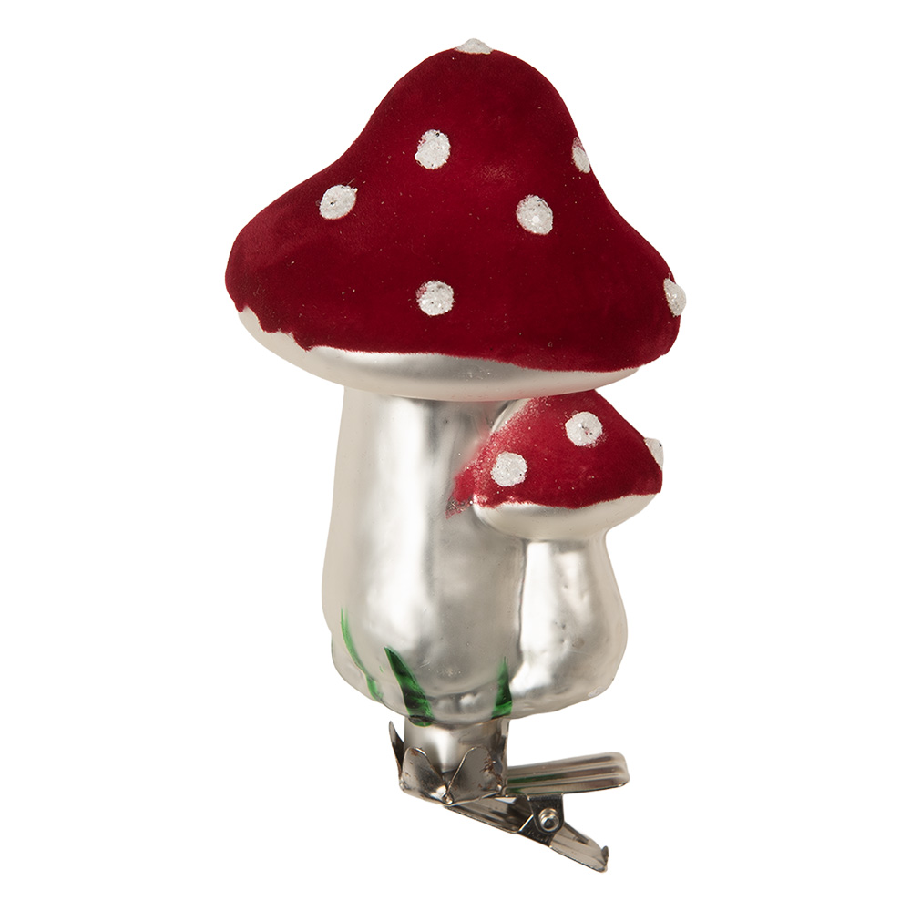 [6GL5307] Knijper kerstornament paddenstoelen Ø 6x11 cm